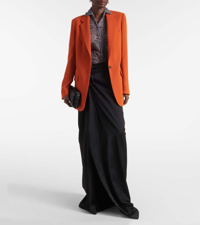 Dries Van Noten 9201 Tailored Jacket Flap Pockets In Orange