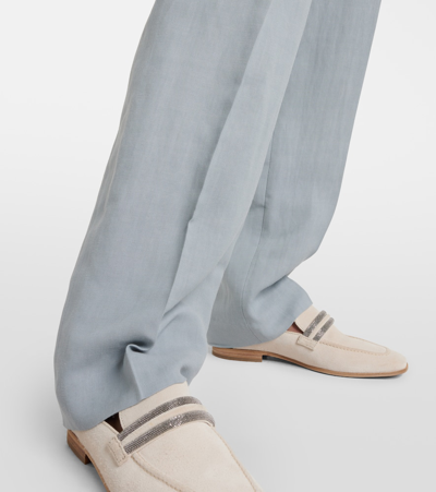 Brunello Cucinelli Mid-rise Straight Pants In Blue