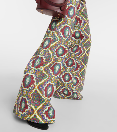 Etro Printed High-rise Wide-leg Jeans In Orange