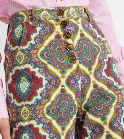 Etro Printed High-rise Wide-leg Jeans In Orange