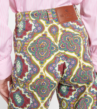 Etro Printed High-rise Wide-leg Jeans In Orange