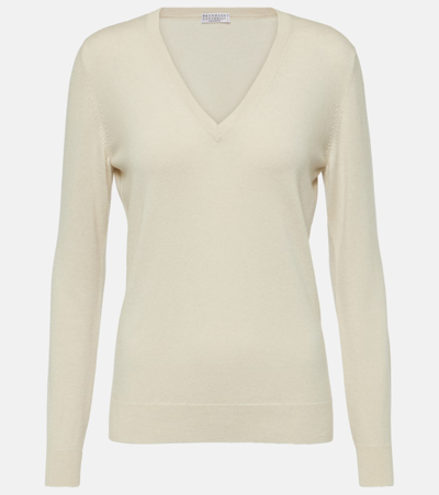 Shop Brunello Cucinelli Cashmere Sweater In Neutrals