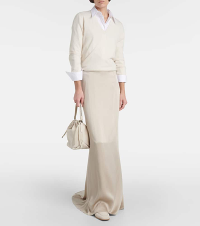 Shop Brunello Cucinelli Cashmere Sweater In Neutrals