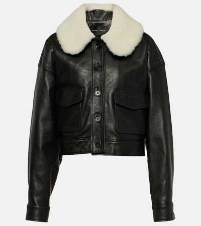 Shop Proenza Schouler Judd Shearling-trimmed Leather Jacket In Black