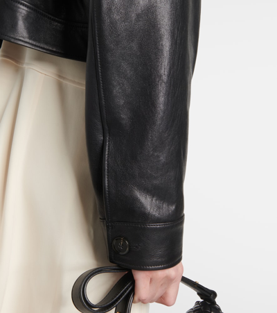 Shop Proenza Schouler Judd Shearling-trimmed Leather Jacket In Black