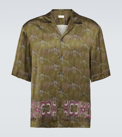 Shop Dries Van Noten Embroidered Printed Shirt In Green