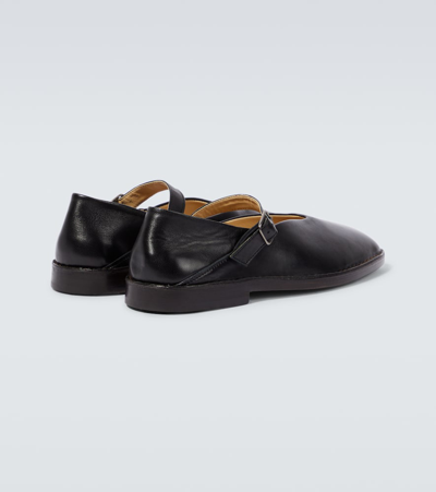 Shop Lemaire Leather Flats In Black