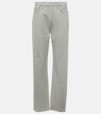 Shop Agolde 90s Pinch Waist High-rise Straight Jeans In Grey
