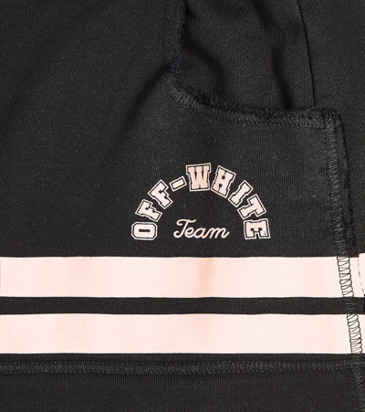 Shop Off-white Logo Striped Cotton Jersey Skirt In Black