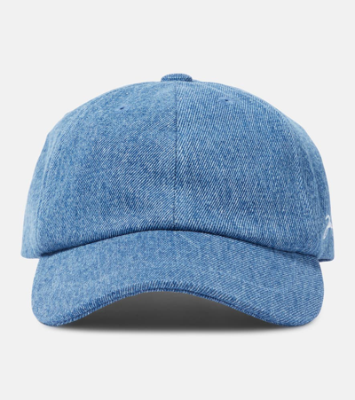 Shop Jacquemus Denim Baseball Cap In Blue