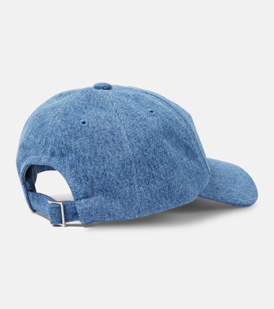 Shop Jacquemus Denim Baseball Cap In Blue