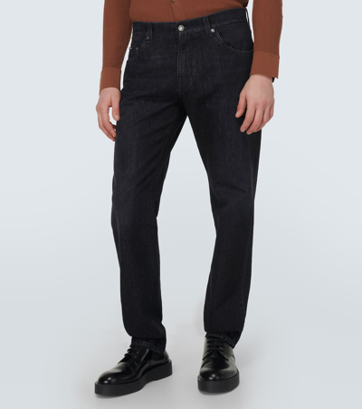 Dolce & Gabbana Charcoal Stretch Corduroy Pant In Black