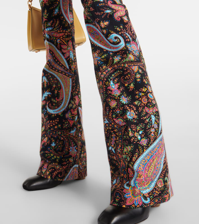 Etro Paisley High-rise Flared Jeans In Multicoloured