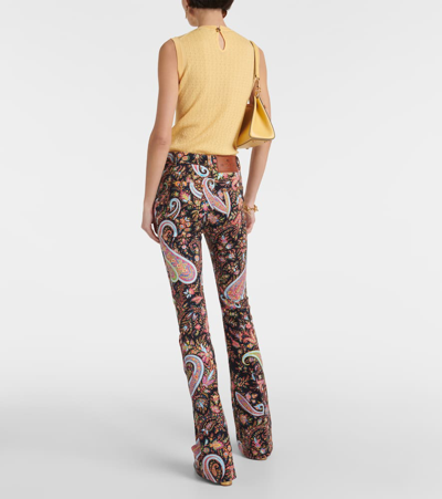 Etro Paisley High-rise Flared Jeans In Multicoloured