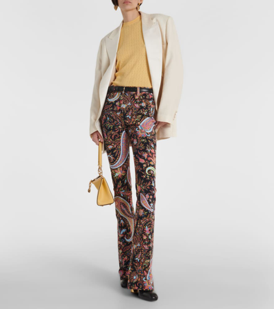 Etro Paisley High-rise Flared Jeans In Multicoloured