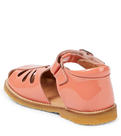 Petit Nord Butterfly Patent Leather Sandals In Orange