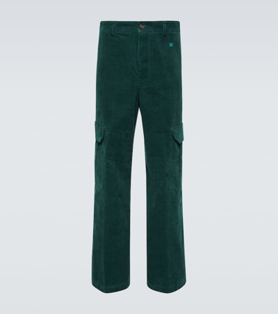 Shop Acne Studios Cotton Corduroy Cargo Pants In Green