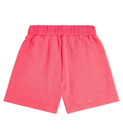 Shop Balmain Button-embellished Jersey Shorts In Pink