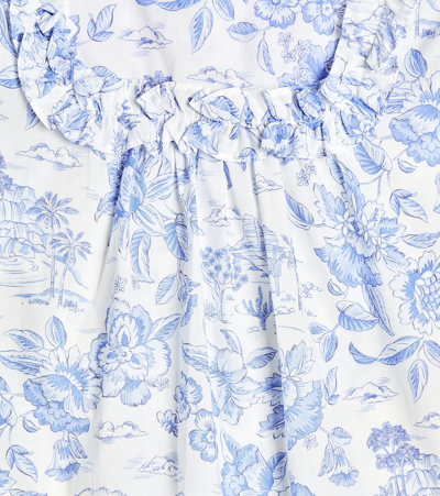 Tartine Et Chocolat Floral Puff-sleeve Cotton Top In Multicoloured