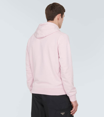 Shop Stone Island Compass Cotton Jersey Hoodie In Pink
