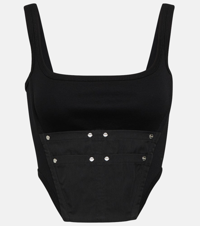 Shop Dion Lee Workwear Cotton Corset Top In Black