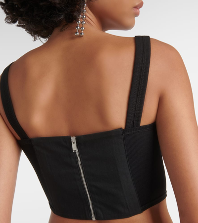 Shop Dion Lee Workwear Cotton Corset Top In Black