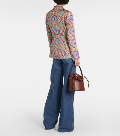 Etro Printed Single-breasted Silk Blazer In Multicoloured