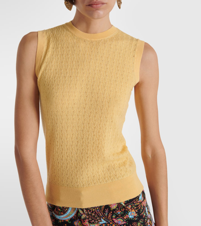 Shop Etro Wool Top In Yellow