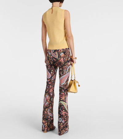 Shop Etro Wool Top In Yellow