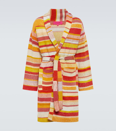 Shop The Elder Statesman Striped Cashmere Robe In Multicoloured