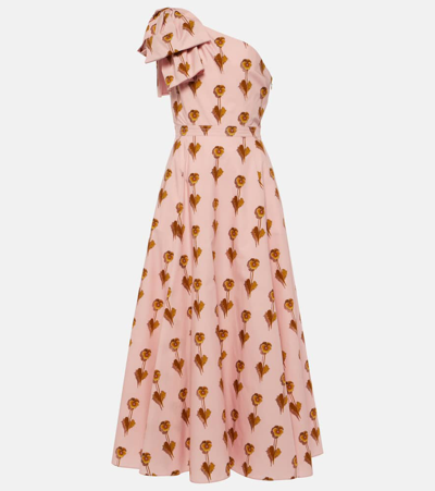 Shop Giambattista Valli Pensées Sauvages Cotton Popeline Gown In Pink