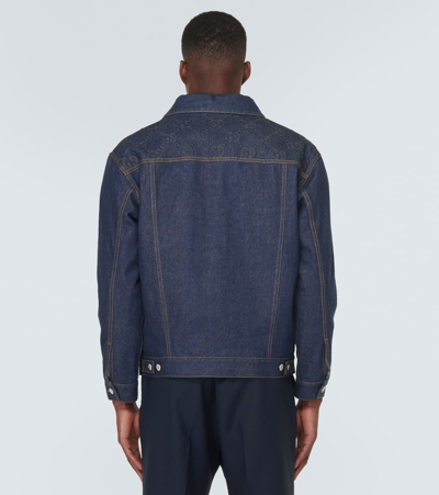 Shop Gucci Gg Denim Jacket In Blue