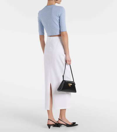 Prada Logo Cotton-blend Crop Top In Multicoloured