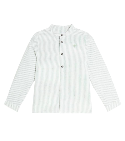 Shop Tartine Et Chocolat Striped Cotton And Linen Shirt In Multicoloured