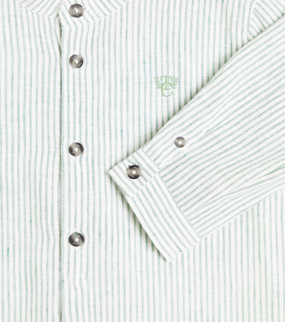 Tartine Et Chocolat Striped Cotton And Linen Shirt In Multicoloured