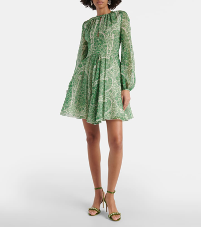 Giambattista Valli Printed Silk Georgette Minidress In Multicoloured