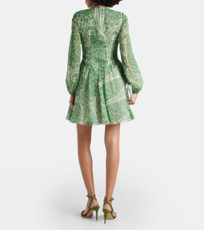 Shop Giambattista Valli Printed Silk Georgette Minidress In Multicoloured