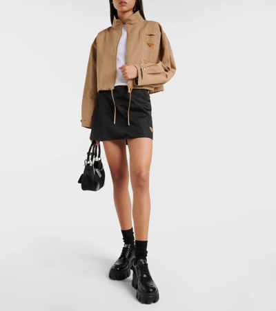 Prada Re-nylon Miniskirt In Brown