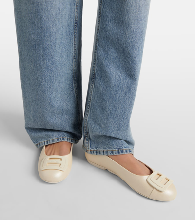 Shop Hogan H661 Leather Ballet Flats In Weiss