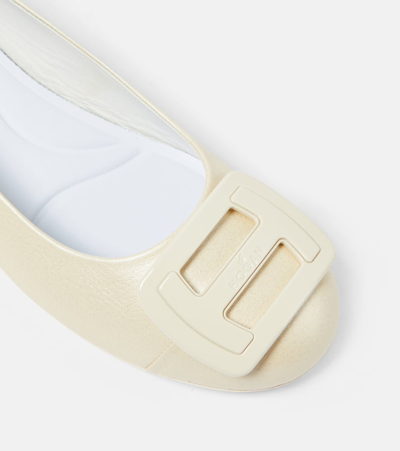 Shop Hogan H661 Leather Ballet Flats In Weiss