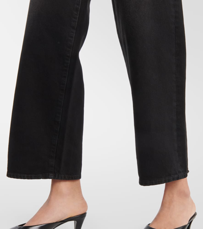 Totême Hose Mit Weitem Bein Aus Einer Woll-kaschmirmischung Mit Zopfstrickmuster In Black