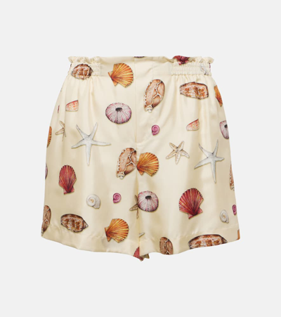 Shop Chloé High-rise Printed Silk Shorts In Multicoloured