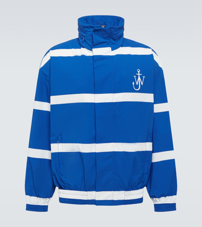 Shop Jw Anderson Anchor Striped Track Jacket In Blue