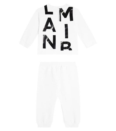 Shop Balmain Baby Set Of Cotton Sweatshirt And Sweatpants In White