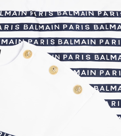 Balmain Logo-print Cotton Set In White