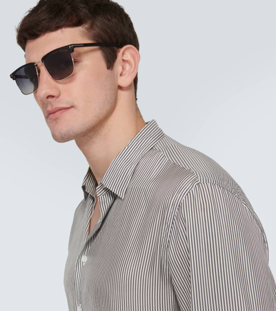 Shop Lardini Pinstripe Shirt In White