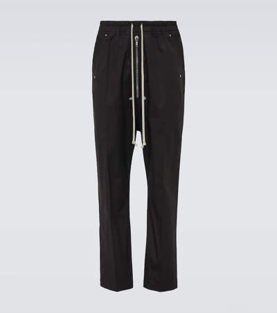 Shop Rick Owens Bela Cotton-blend Poplin Pants In Black