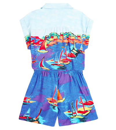 Shop Polo Ralph Lauren Printed Jersey Playsuit In Multicoloured
