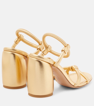 Shop Gianvito Rossi Cassis Metallic Leather Sandals In Gold