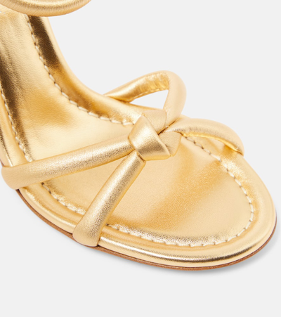 Shop Gianvito Rossi Cassis Metallic Leather Sandals In Gold